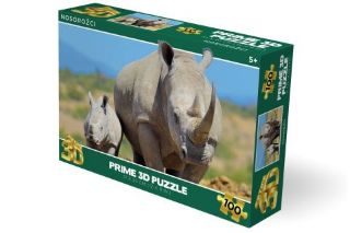 Obrázek z Puzzle 3D - Nosorožci 100 dílků 